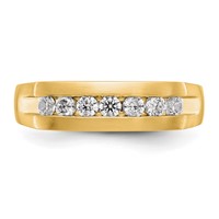 True Origin 14K Yellow Gold Men's 0.50 Carat Lab Grown Diamond VS+ F+ Complete Channel Band view 4