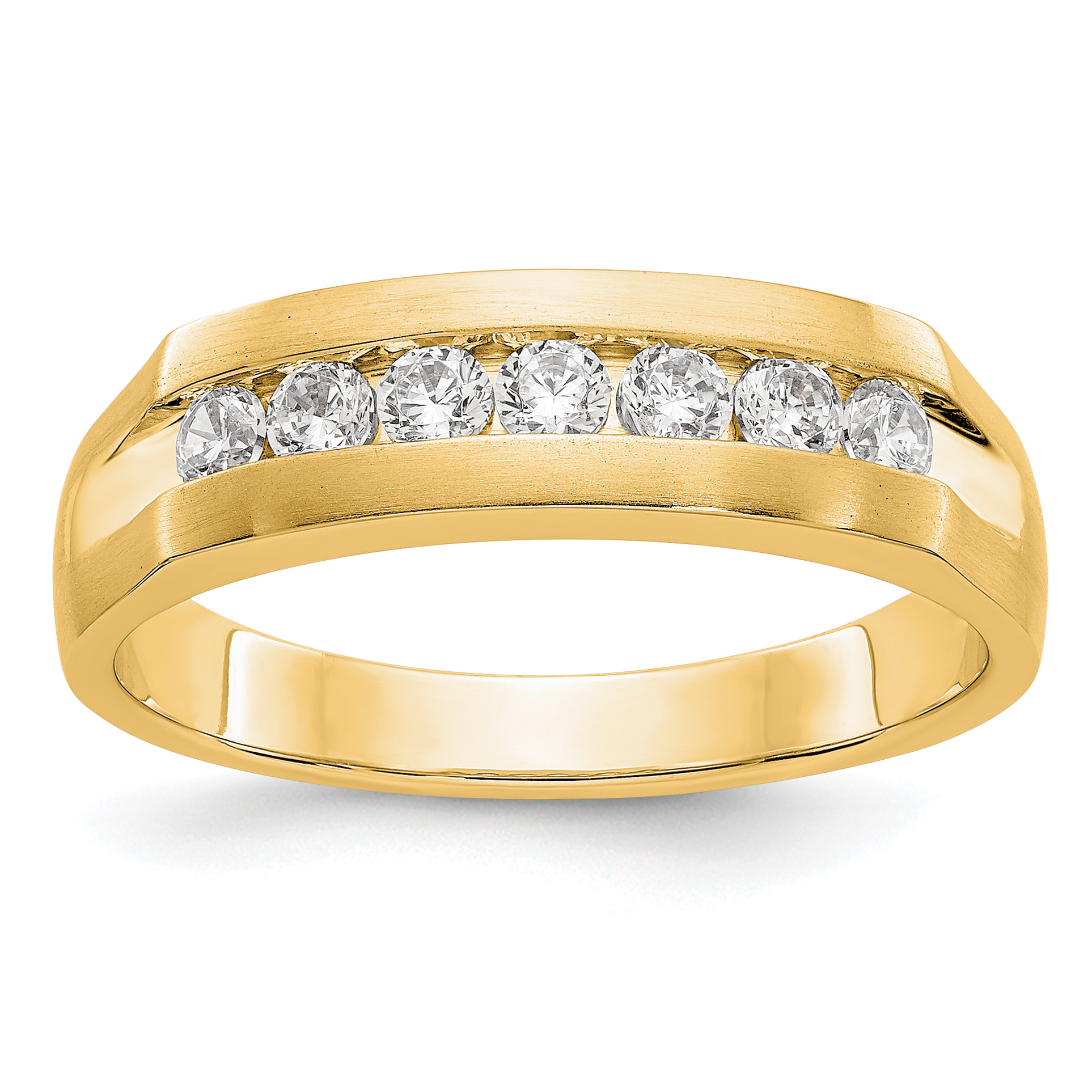 True Origin 14k Men's 1/2 carat Lab Grown Diamond VS DEF Channel Band (RM3462B-049-YLD)