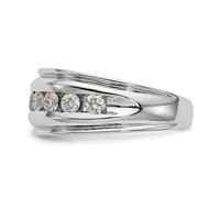 IBGoodman 14K White Gold 1 Carat Lab Grown Diamond VS SI+ G+ Seven Stone Complete Men's Ring view 4