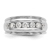 IBGoodman 14K White Gold 1 Carat Lab Grown Diamond VS SI+ G+ Seven Stone Complete Men's Ring view 5