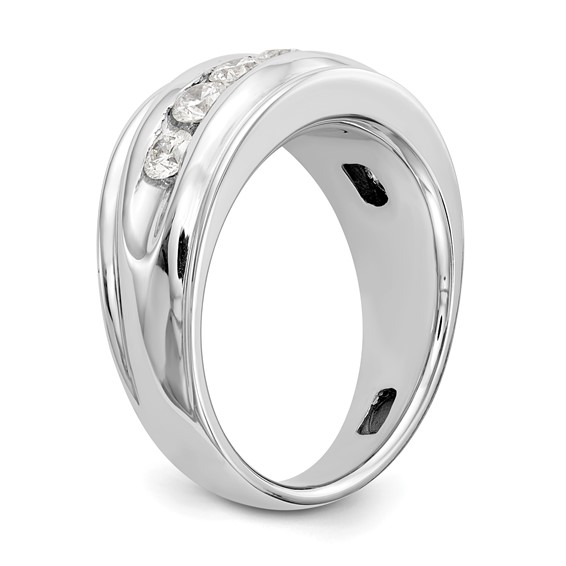 14K White Gold 7-Stone (Holds 7-3.3mm Round) Men's Channel Band Mounting