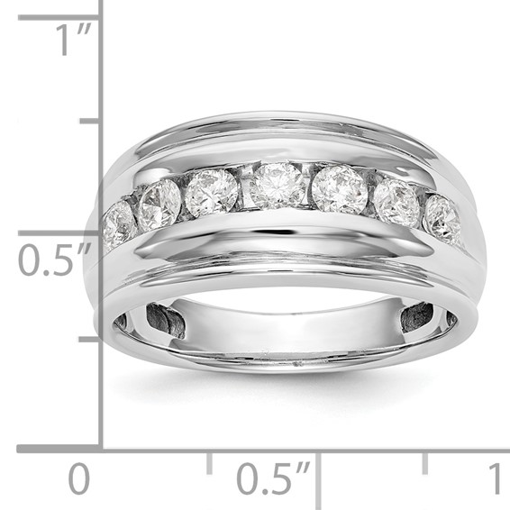 14K White Gold 7-Stone (Holds 7-3.3mm Round) Men's Channel Band Mounting