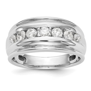 14K White Gold 7-Stone (Holds 7-3.3mm Round) Men's Channel Band Mounting