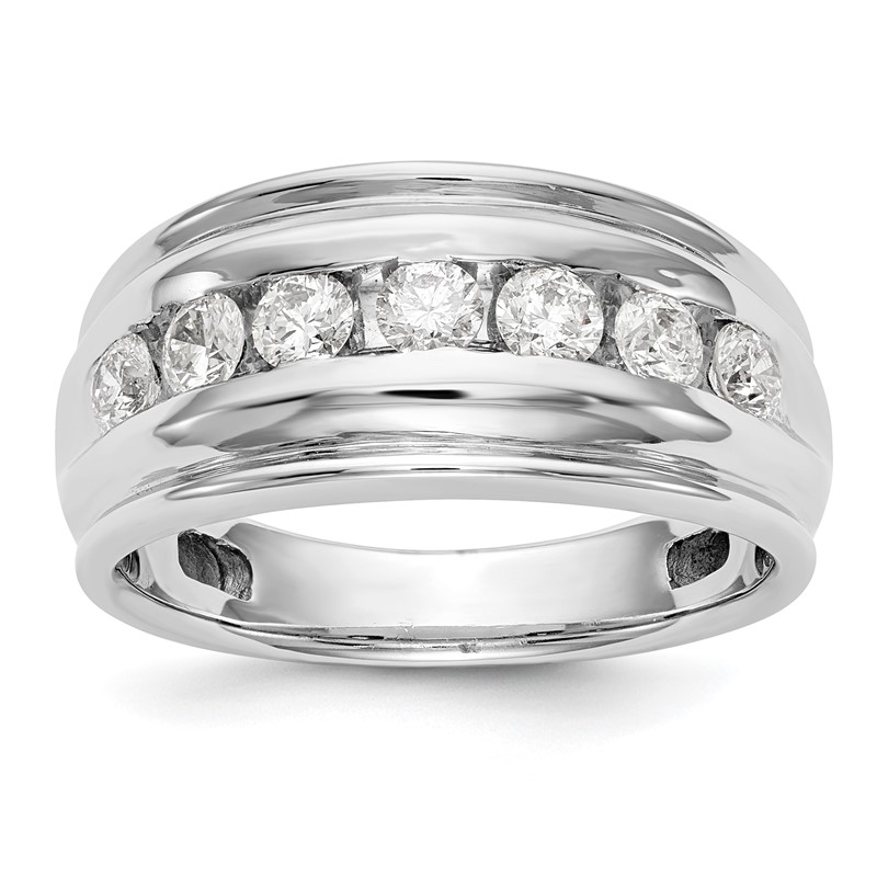 IBGoodman 14k White Gold 1 carat Lab Grown Diamond VS/SI+ G+ Seven Stone Complete Men's Ring