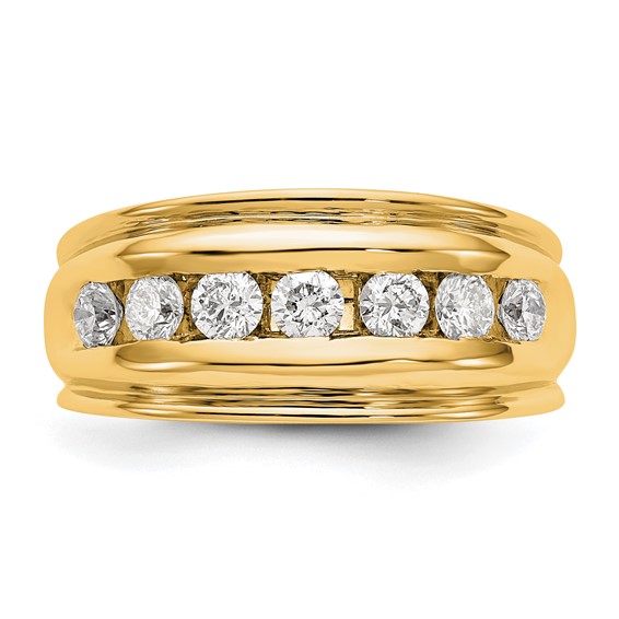 14K Yellow Gold Lab Grown VS/SI+ G+ Dia Men's Band