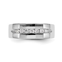IBGoodman 14K White Gold 0.33 Carat Lab Grown Diamond VS SI+ G+ Complete Men's Band view 5