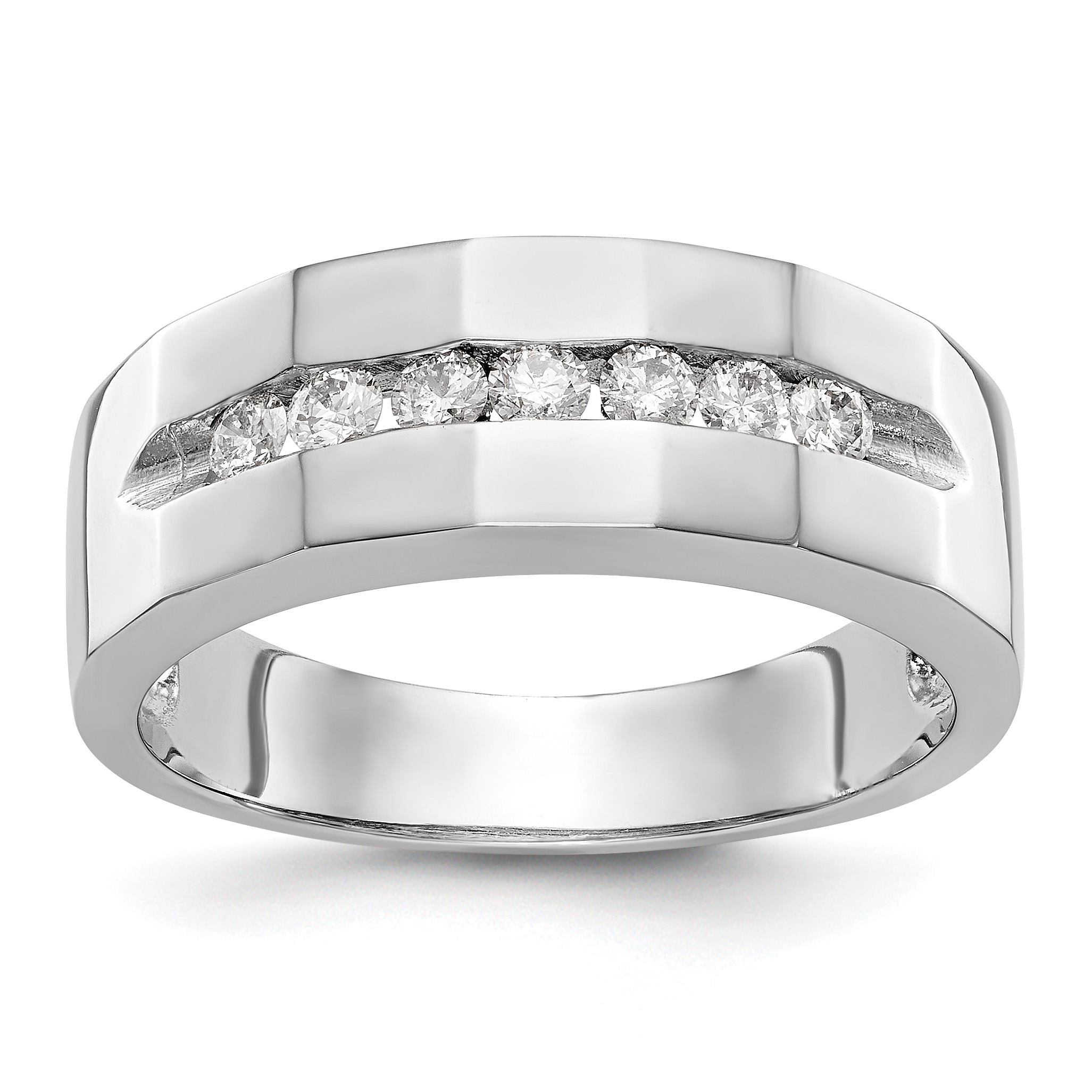 IBGoodman 14k White Gold 1/3 carat Lab Grown Diamond VS/SI+ G+ Complete Men's Band (RM3465B-035-10WLG)