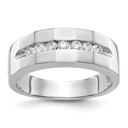 IBGoodman 14K White Gold 0.33 Carat Lab Grown Diamond VS SI+ G+ Complete Men's Band
