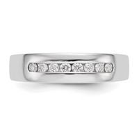 True Origin 14K White Gold Men's 0.33 Carat Lab Grown Diamond VS+ F+ Complete Channel Band view 4