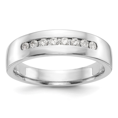 True Origin 14K White Gold Men's 0.33 Carat Lab Grown Diamond VS+ F+ Complete Channel Band