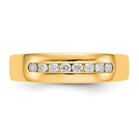 True Origin 14K Yellow Gold Men's 0.33 Carat Lab Grown Diamond VS+ F+ Complete Channel Band view 4