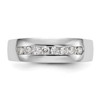 IBGoodman 14K White Gold 0.50 Carat Lab Grown Diamond VS SI+ G+ Complete Men's Band view 5