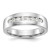 IBGoodman 14K White Gold 0.50 Carat Lab Grown Diamond VS SI+ G+ Complete Men's Band view 1