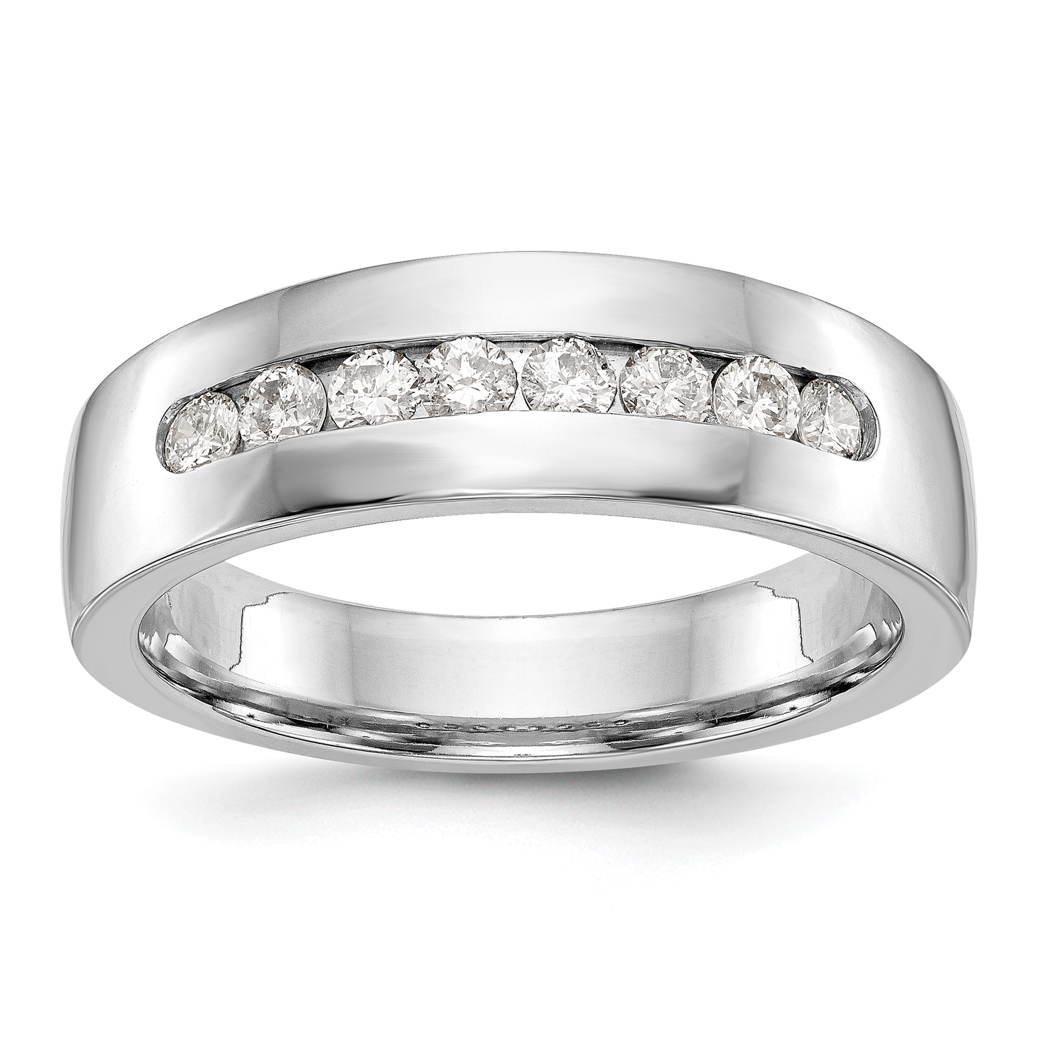 True Origin 14k White Gold Men's 1/2 carat Lab Grown Diamond VS DEF Channel Band (RM3466B-052-WLD)