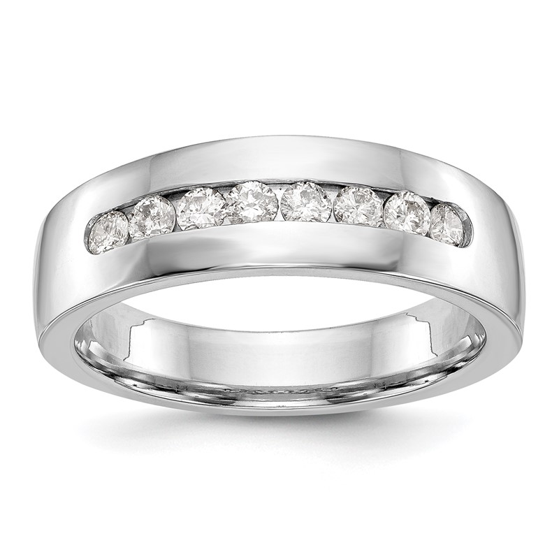 True Origin 14k White Gold Men's 1/2 carat Lab Grown Diamond VS DEF Channel Band
