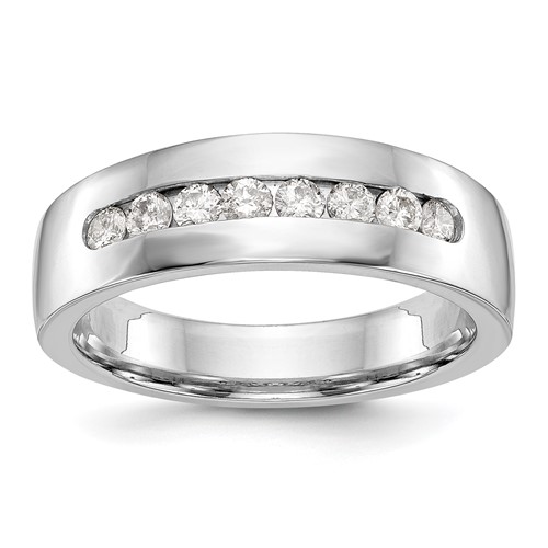 True Origin 14K White Gold Men's 0.50 Carat Lab Grown Diamond VS+ F+ Complete Channel Band