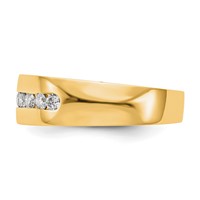 True Origin 14K Yellow Gold Men's 0.50 Carat Lab Grown Diamond VS+ F+ Complete Channel Band view 3