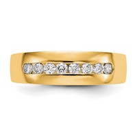 True Origin 14K Yellow Gold Men's 0.50 Carat Lab Grown Diamond VS+ F+ Complete Channel Band view 4