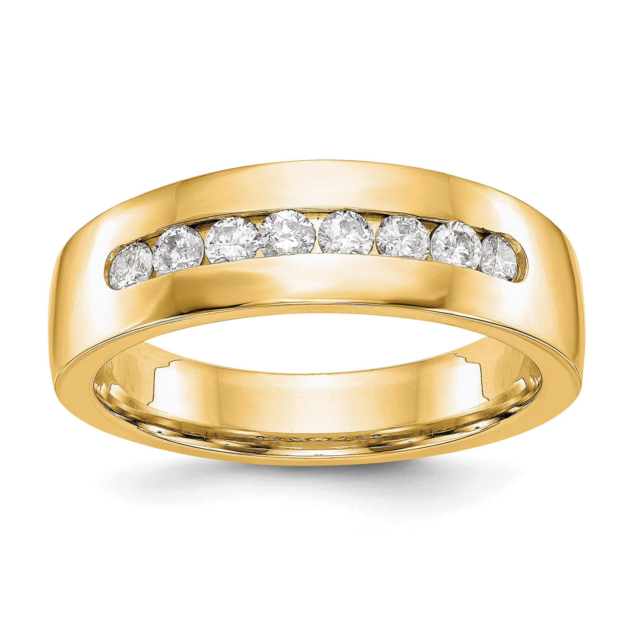True Origin 14k Men's 1/2 carat Lab Grown Diamond VS DEF Channel Band (RM3466B-052-YLD)