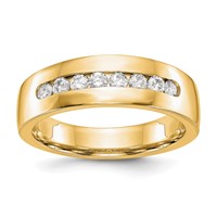 True Origin 14K Yellow Gold Men's 0.50 Carat Lab Grown Diamond VS+ F+ Complete Channel Band view 1