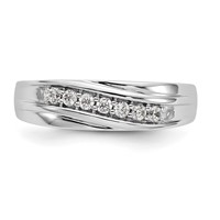 IBGoodman 14K White Gold 0.25 Carat Lab Grown Diamond VS SI+ G+ Complete Men's Ring view 5