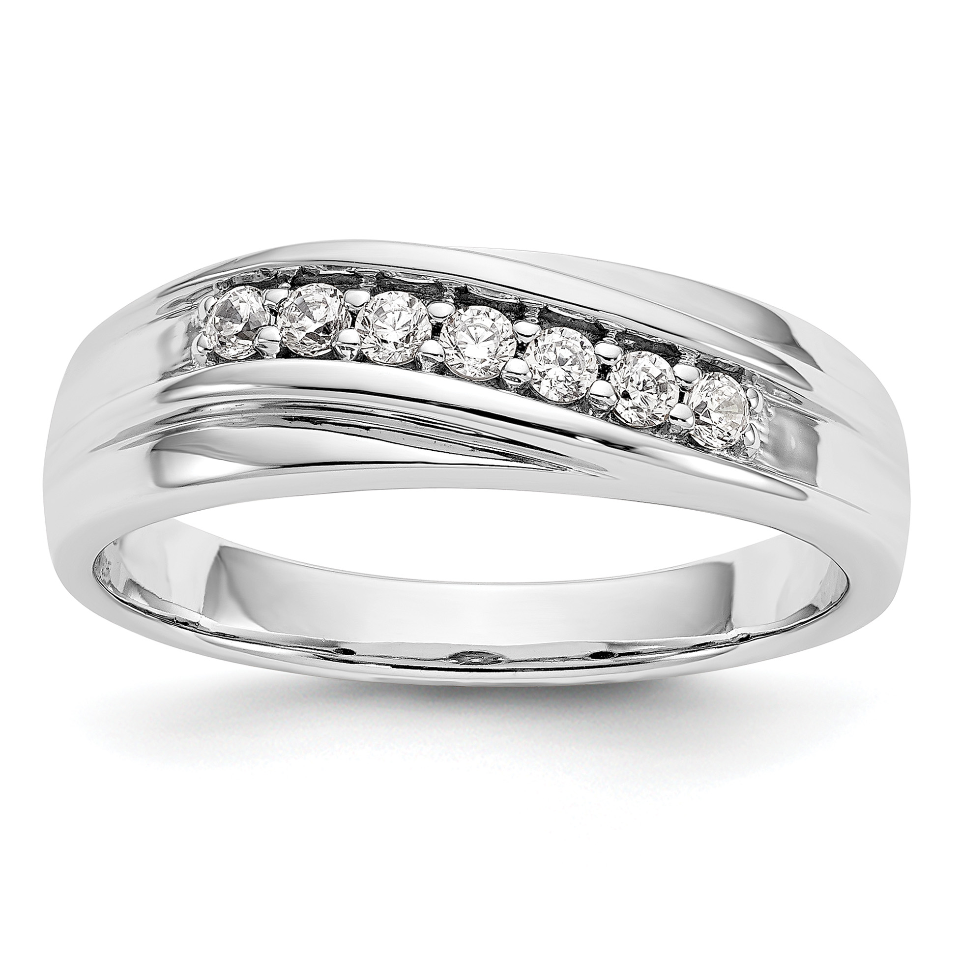 IBGoodman 14k White Gold 1/4 carat Lab Grown Diamond VS/SI+ G+ Complete Men's Ring (RM3468B-025-WLG)