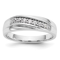 IBGoodman 14K White Gold 0.25 Carat Lab Grown Diamond VS SI+ G+ Complete Men's Ring view 1
