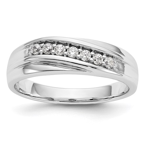 IBGoodman 14K White Gold 0.25 Carat Lab Grown Diamond VS SI+ G+ Complete Men's Ring