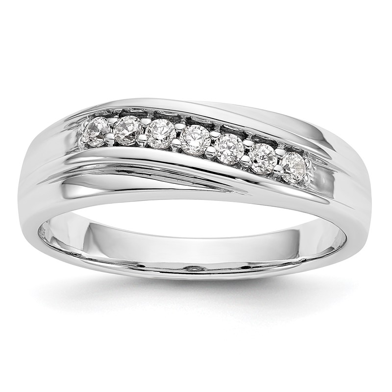 IBGoodman 14k White Gold 1/4 carat Lab Grown Diamond VS/SI+ G+ Complete Men's Ring