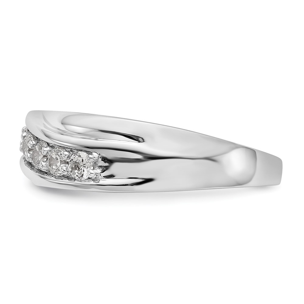 IBGoodman 14k White Gold 1/2 carat Lab Grown Diamond VS/SI+ G+ Seven Stone Complete Men's Ring (RM3469B-049-10WLG)