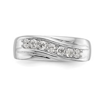 IBGoodman 14K White Gold 0.50 Carat Lab Grown Diamond VS SI+ G+ Seven Stone Complete Men's Ring view 5