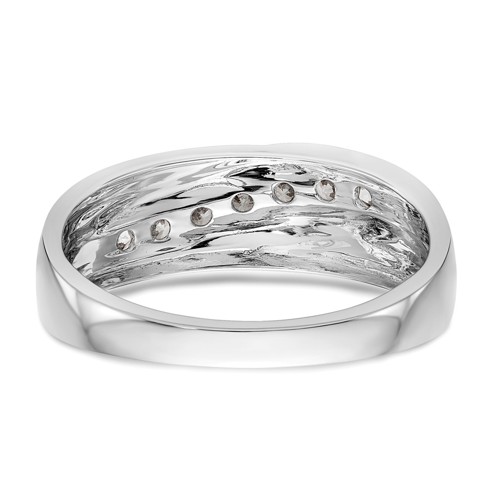 IBGoodman 14k White Gold 1/2 carat Lab Grown Diamond VS/SI+ G+ Seven Stone Complete Men's Ring (RM3469B-049-10WLG)