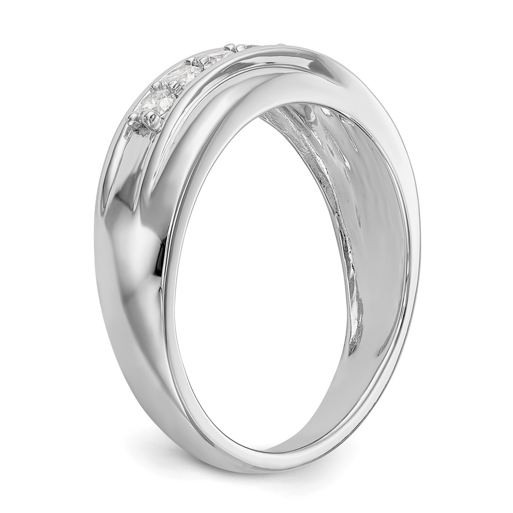 IBGoodman 14k White Gold 1/2 carat Lab Grown Diamond VS/SI+ G+ Seven Stone Complete Men's Ring (RM3469B-049-10WLG)