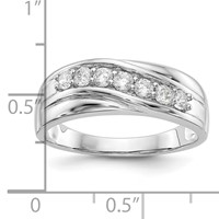 IBGoodman 14K White Gold 0.50 Carat Lab Grown Diamond VS SI+ G+ Seven Stone Complete Men's Ring view 3