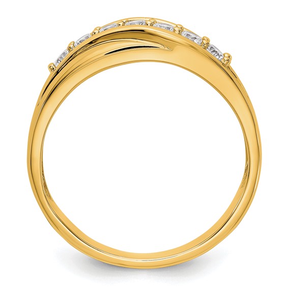 14K Yellow Gold 7-Stone (Holds 7-2.6mm Round) Men's Band Mounting