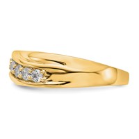IBGoodman 14K Yellow Gold 0.50 Carat Lab Grown Diamond VS SI+ G+ Seven Stone Complete Men's Ring view 4