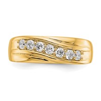 IBGoodman 14K Yellow Gold 0.50 Carat Lab Grown Diamond VS SI+ G+ Seven Stone Complete Men's Ring view 5