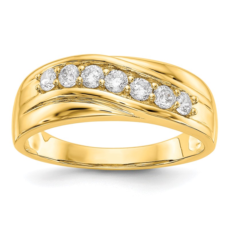 IBGoodman 14k 1/2 carat Lab Grown Diamond VS/SI+ G+ Seven Stone Complete Men's Ring