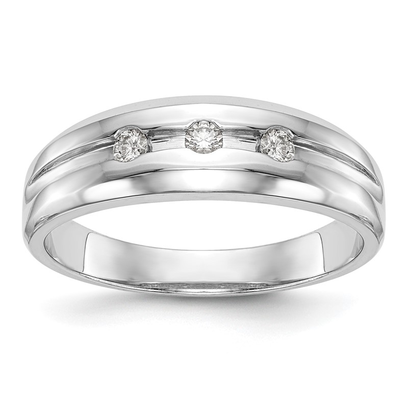 14K White Gold Lab Grown Diamond VS/SI+ G+ Men's Band