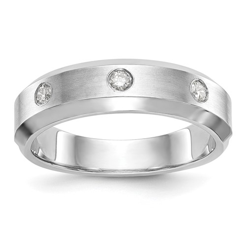 True Origin 14K White Gold Men's 0.17 Carat Lab Grown Diamond VS+ F+ Complete Band