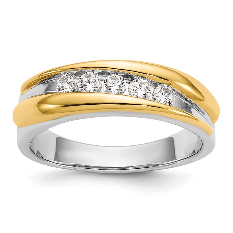 IBGoodman 14k Two-tone 3/8 carat Lab Grown Diamond VS/SI+ G+ Complete Men's Ring