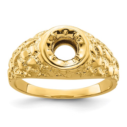 IB Goodman 14K Yellow Gold Holds 1-6.0mm 0.88 Carat Center Mens Ring Mounting