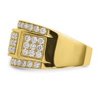 IBGoodman 10K Yellow Gold 3 Carat Lab Grown Diamond VS SI+ G+ Men's Ring view 3