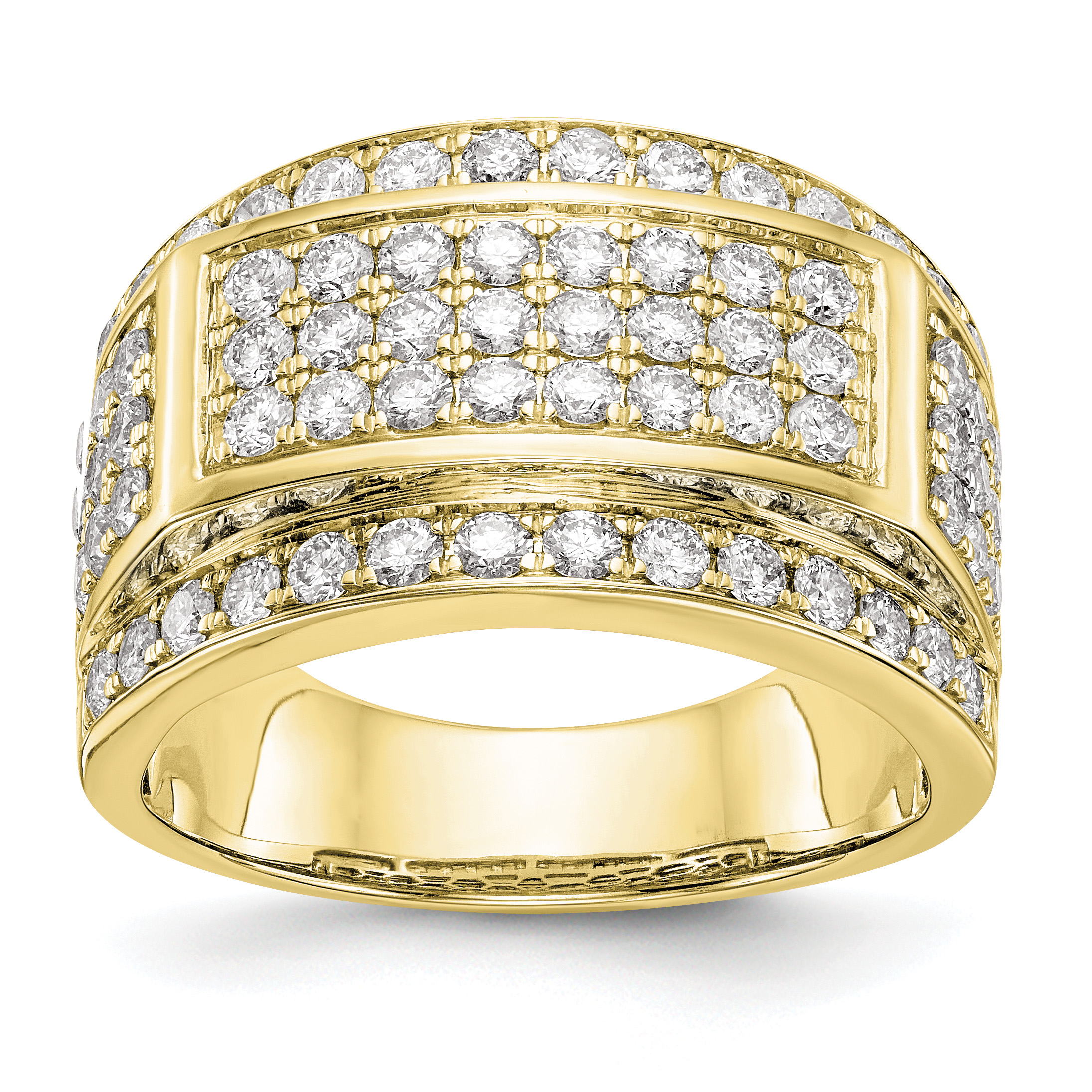 IBGoodman 14k 2 carat Lab Grown Diamond VS/SI+ G+ Men's Ring (RM3489B-206-10YLG)