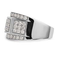 IBGoodman 10K White Gold 2 Carat Lab Grown Diamond VS SI+ G+ Men's Ring view 4