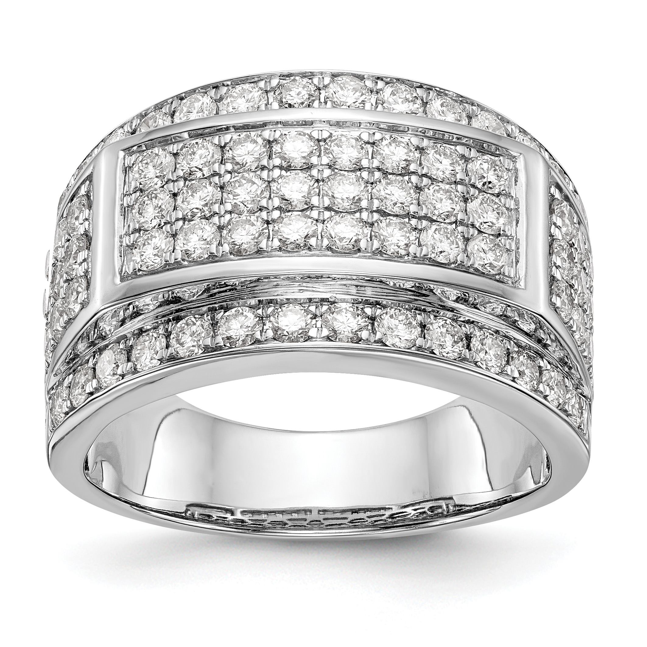 IBGoodman 14k White Gold 2 carat Lab Grown Diamond VS/SI+ G+ Men's Ring (RM3489B-206-10WLG)