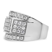 True Origin 14K White Gold Men's 3 Carat Lab Grown Diamond VS+ F+ Complete Heirloom Ring view 3