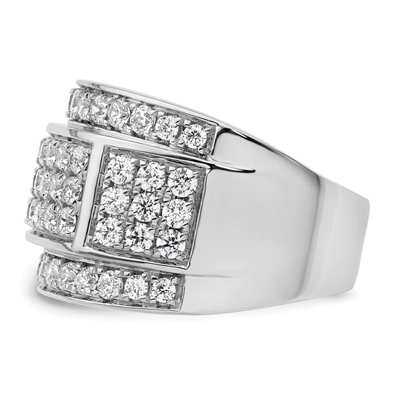 True Origin 14K White Gold Men's 3 carat Lab Grown Diamond VS+ F+ Complete Heirloom Ring