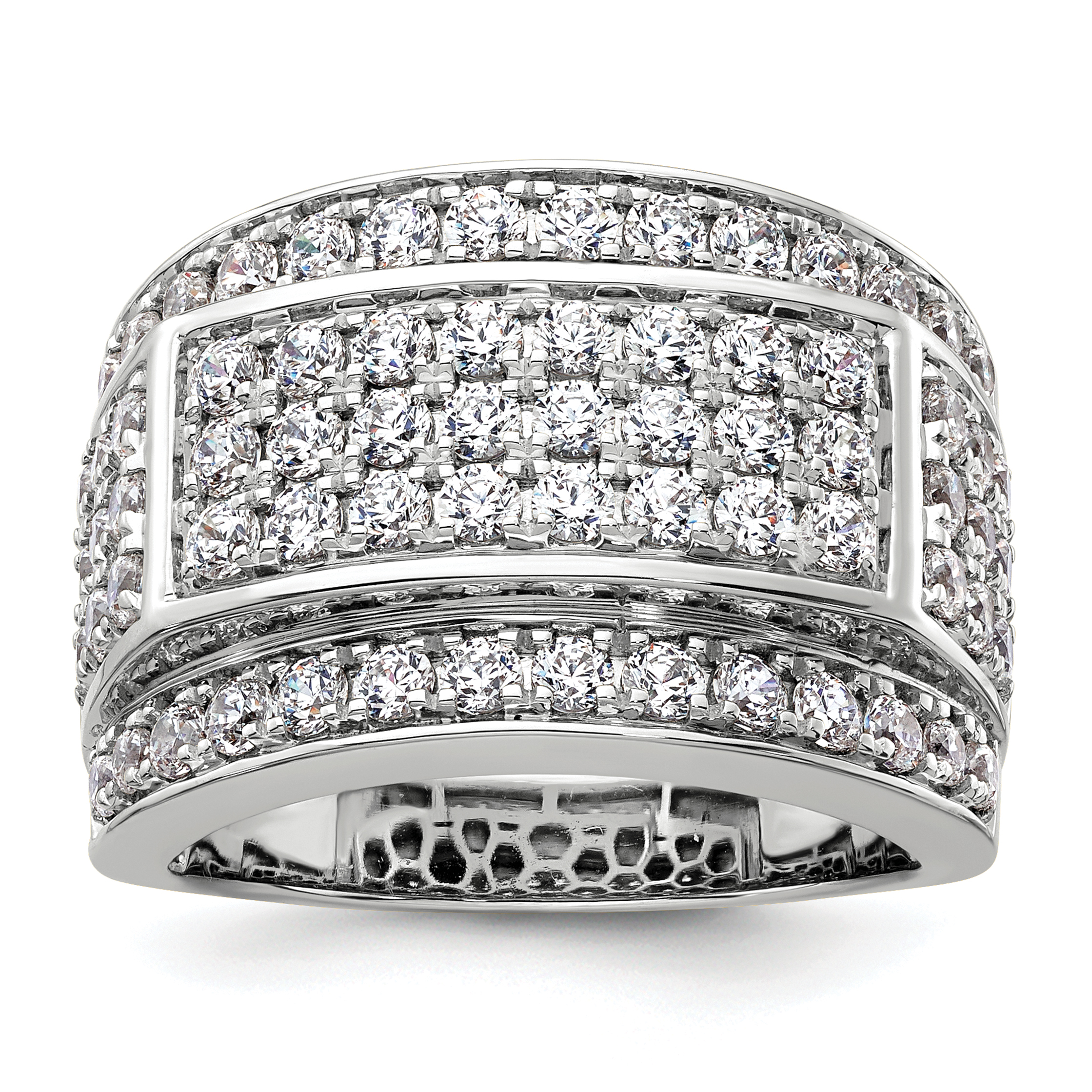 True Origin 14k White Gold Men's 3 carat Lab Grown Diamond VS D E F Heirloom Ring (RM3489B-300-10WLD)