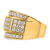 True Origin 14K Yellow Gold Men's 3 Carat Lab Grown Diamond VS+ F+ Complete Heirloom Ring view 3